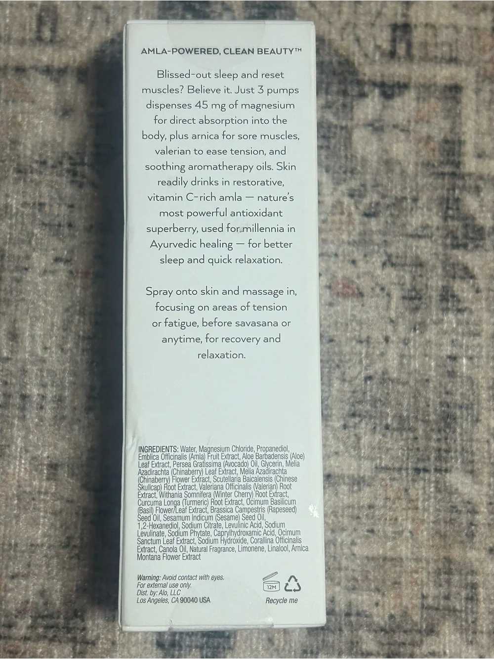 ALO Yoga Magnesium Reset Spray - White